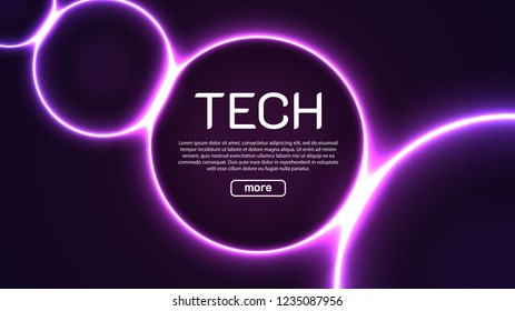 Vector round frame. Shining circle banner. Vector illustration