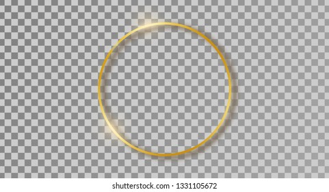 Vector round frame. Shining circle banner. Isolated on transparent background. Vector illustration