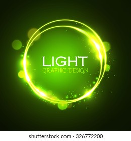 Vector round frame. Shining circle banner. Vector illustration 