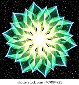 Vector round frame. Shining circle banner. 