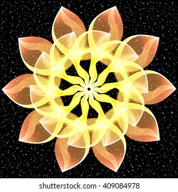 Vector round frame. Shining circle banner. 