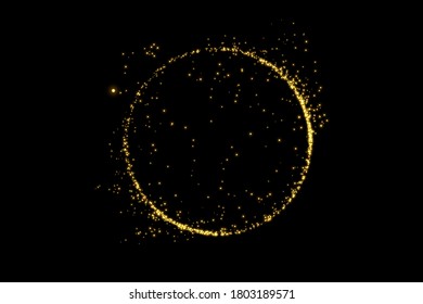 
Vector round frame. Shining circular banner. Isolated on black transparent background. Vector illustration, eps 10