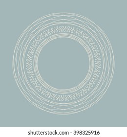 Vector round frame template in pastel colors. Vintage style. Good for design of greeting cards, wedding invitations, printing for interior decoration.