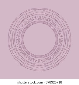 Vector round frame template in Provence style. Good for design of greeting cards, wedding invitations, printing for interior decoration.