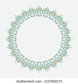 vector round frame with vintage style and traditional color