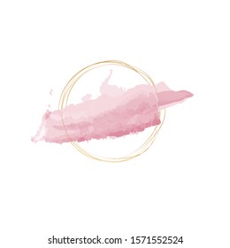 vector round frame with watercolor and grunge paints