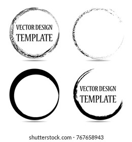 Vector round Frames. circle for image. distress texture . Grunge oval Black borders isolated on the background . Dirt effect . geometric shapes for your design