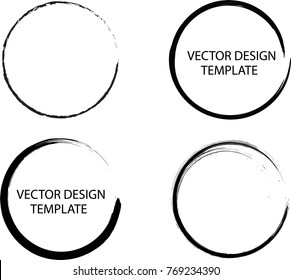 Vector round Frames. circle for image. distress texture . Grunge oval Black borders isolated on the background . Dirt effect . geometric shapes for your design