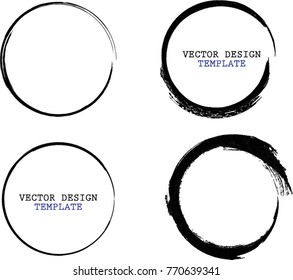 Vector round Frames. circle for image. distress texture . Grunge oval Black borders isolated on the background . Dirt effect . geometric shapes for your design