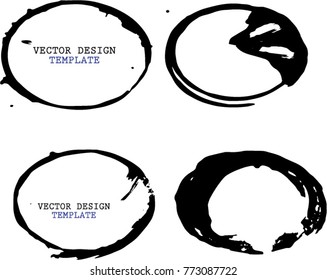 Vector round Frames. circle for image. distress texture . Grunge oval Black borders isolated on the background . Dirt effect . geometric shapes for your design