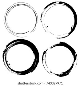 Vector round Frames. CIRCLES for image. distress texture . Grunge Black borders isolated on the background . Dirt effect . geometric shapes for your design