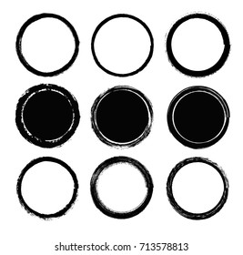 Vector round frames.Grunge circles for image.Round shapes for your design.