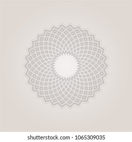 Vector round geometric art liner mandala.