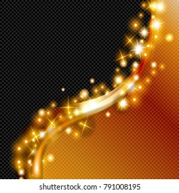 Vector Round Glamorous Gold Background on Transparent Background
