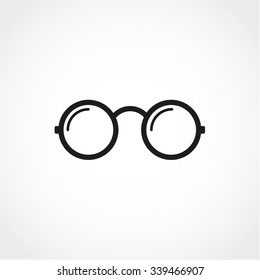 Vector Round Glasses Icon Isolated on White Background