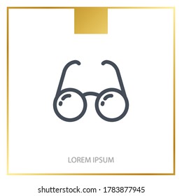 Vector Round Glasses Icon Symbol Set