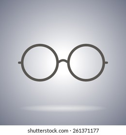 Vector Round Glasses Icon Symbol