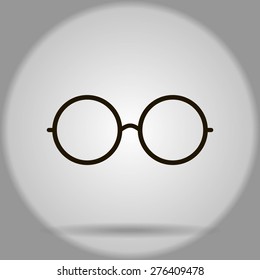 Vector Round Glasses Icon Symbol