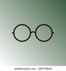 Vector Round Glasses Icon Symbol