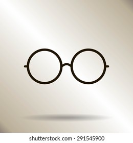 Vector Round Glasses Icon Symbol