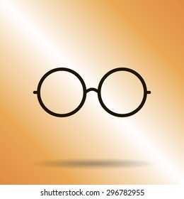 Vector Round Glasses Icon Symbol