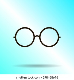 Vector Round Glasses Icon Symbol