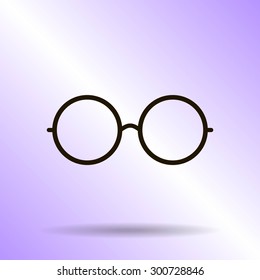 Vector Round Glasses Icon Symbol