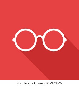 Vector Round Glasses Icon Symbol