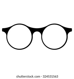 Vector Round Glasses Icon Symbol