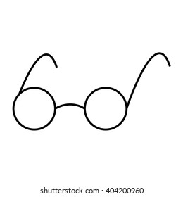 Vector Round Glasses Icon Symbol Set