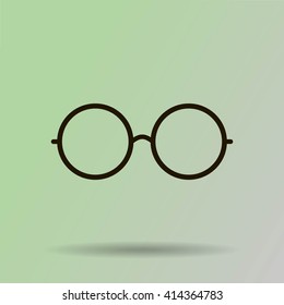 Vector Round Glasses Icon Symbol