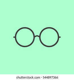 Vector Round Glasses Icon Symbol