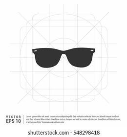 Vector Round Glasses Icon Symbol Set

