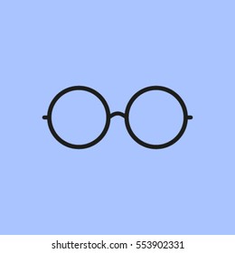 Vector Round Glasses Icon Symbol