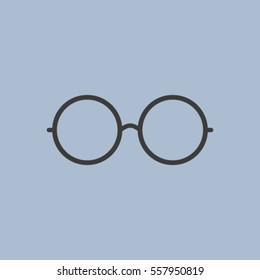 Vector Round Glasses Icon Symbol