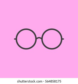 Vector Round Glasses Icon Symbol