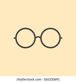 Vector Round Glasses Icon Symbol
