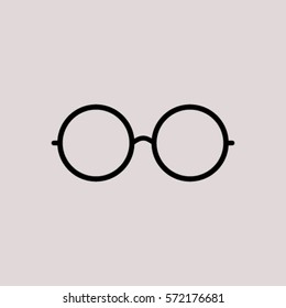 Vector Round Glasses Icon Symbol