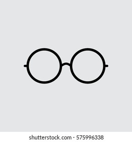 Vector Round Glasses Icon Symbol