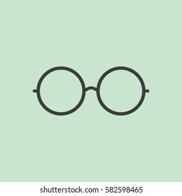 Vector Round Glasses Icon Symbol
