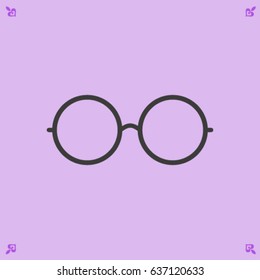 Vector round glasses icon symbol