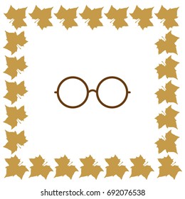Vector round glasses icon symbol