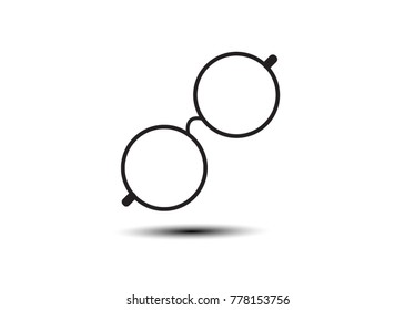 Vector Round Glasses Icon Symbol Set.Black Eye Glasses Hipster Style,vector icon.