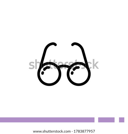 Vector Round Glasses Icon Symbol Set