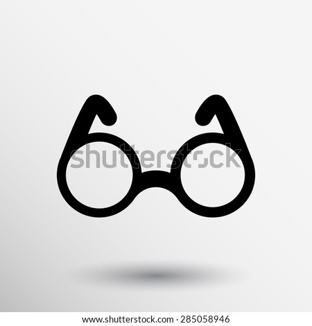 Vector Round Glasses Icon Symbol vision isolated specs decoration.