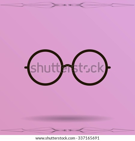 Vector Round Glasses Icon Symbol