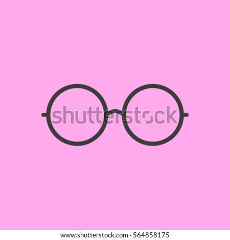 Vector Round Glasses Icon Symbol