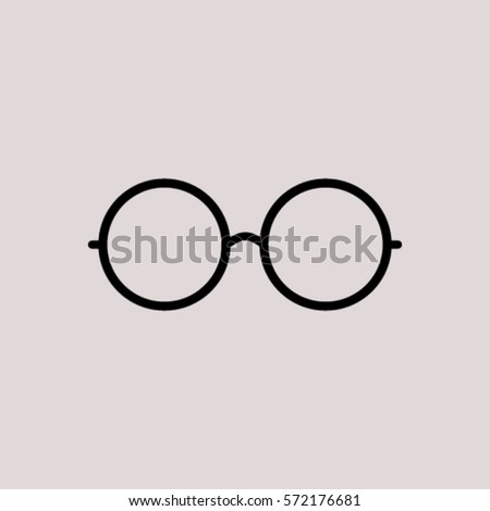 Vector Round Glasses Icon Symbol