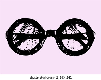 vector round glasses isolated on pink background 