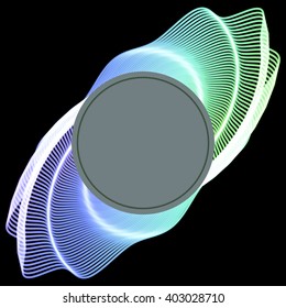 Vector round glossy label banner frame 